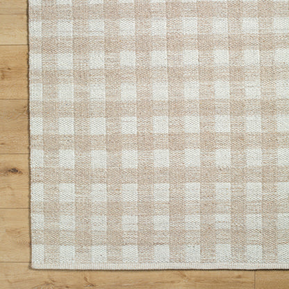 Mardin Global Beige and Cream Geometric Wool Rug