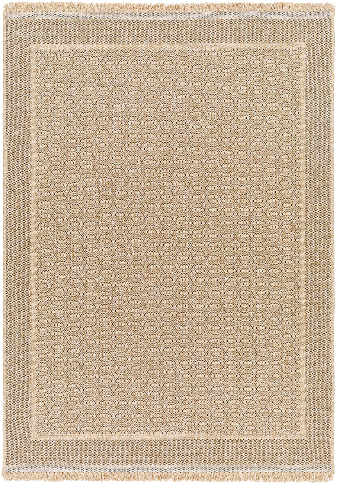 Mirage Cottage Tan Fringe Jute Look Rug