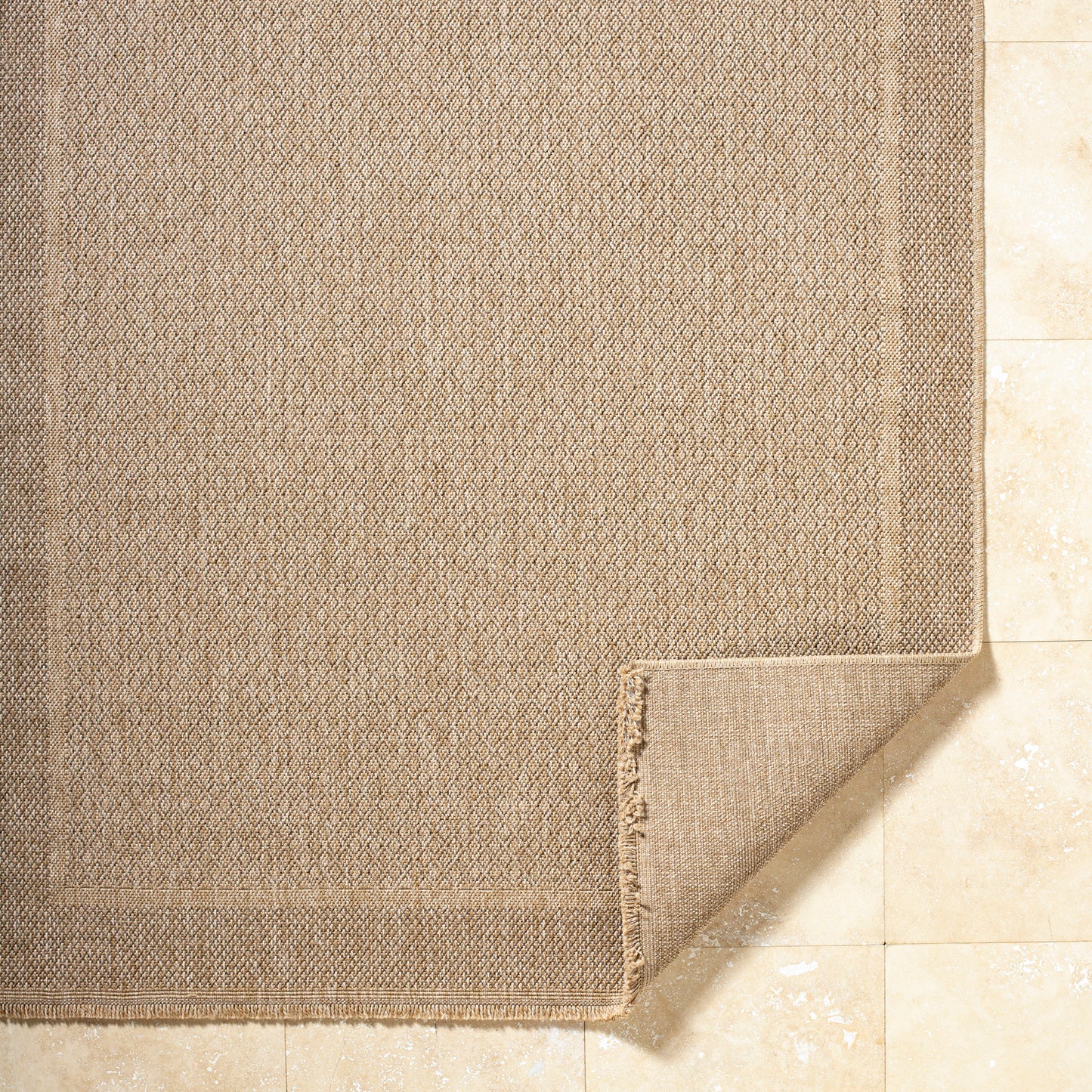 Mirage Cottage Tan Fringe Jute Look Rug