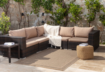 Mirage Cottage Tan Fringe Jute Look Rug