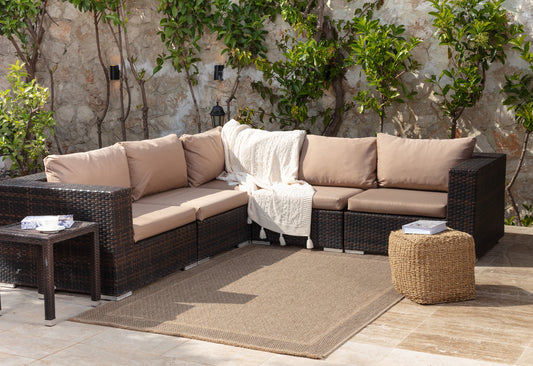 Mirage Cottage Tan Fringe Jute Look Rug