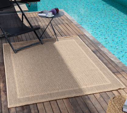 Mirage Cottage Tan Fringe Jute Look Rug