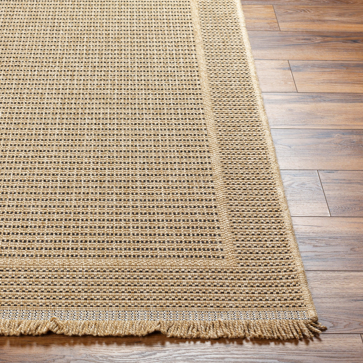 Mirage Cottage Tan Fringe Jute Look Rug