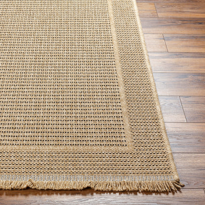 Mirage Cottage Tan Fringe Jute Look Rug