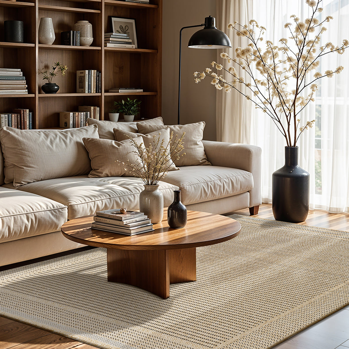 Mirage Cottage Tan Fringe Jute Look Rug