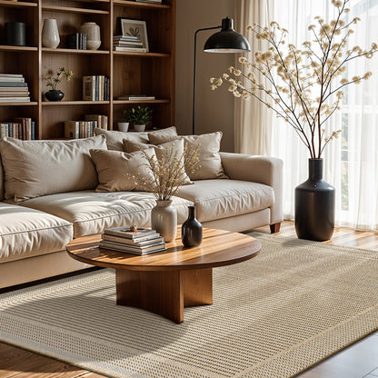 Mirage Cottage Tan Fringe Jute Look Rug
