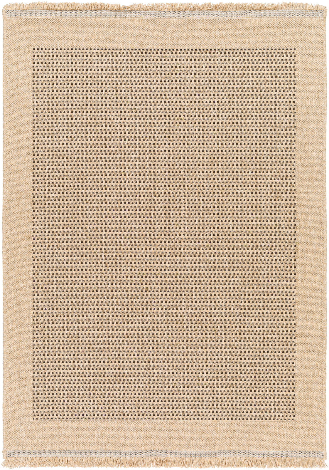 Mirage Cottage Tan Fringe Jute Look Rug