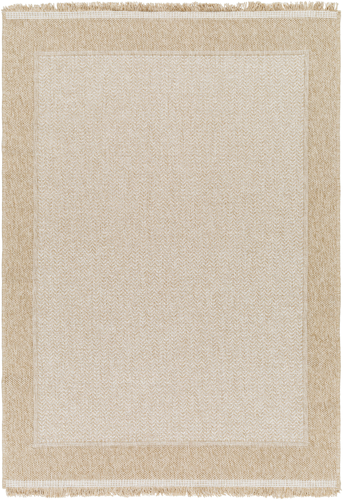Mirage Cottage Tan Fringe Jute Look Rug