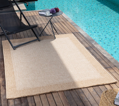 Mirage Cottage Tan Fringe Jute Look Rug