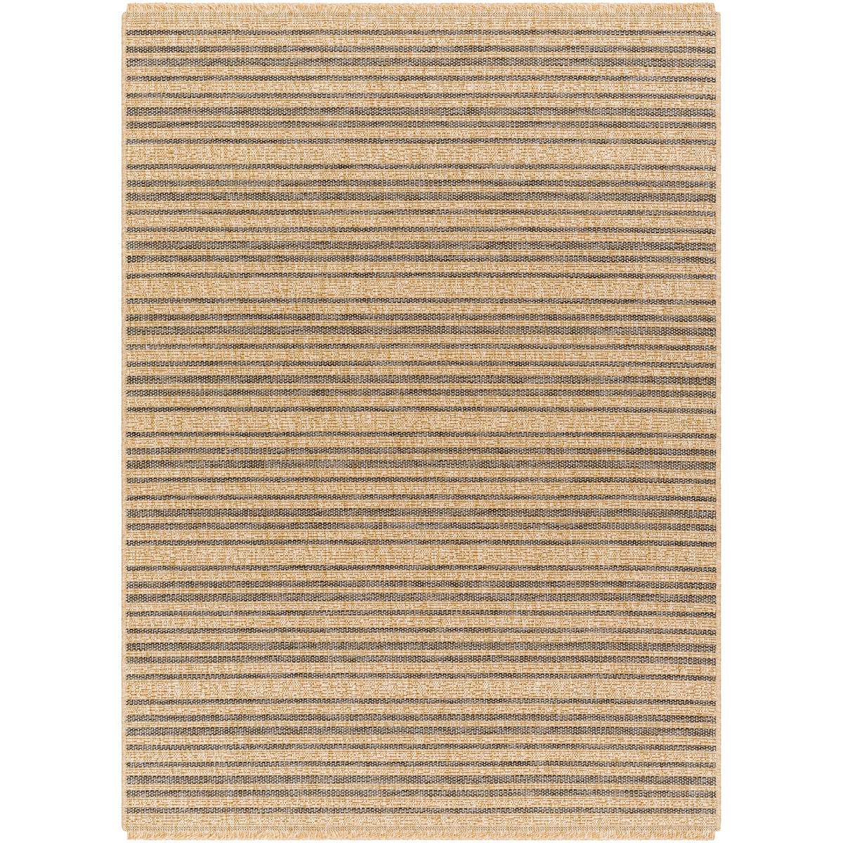 Mirage Cottage Tan Stripe Fringe Jute Look Rug