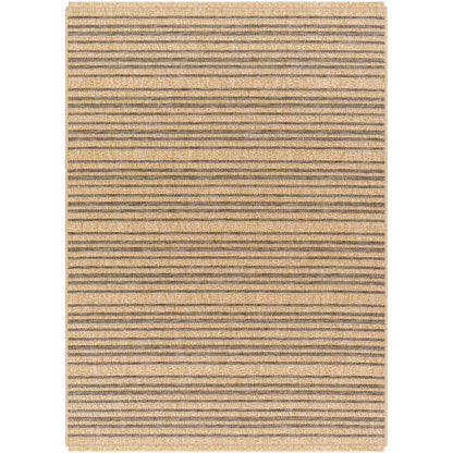 Mirage Cottage Tan Stripe Fringe Jute Look Rug
