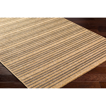 Mirage Cottage Tan Stripe Fringe Jute Look Rug