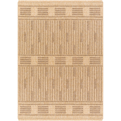 Mirage Cottage Tan Tribal Fringe Jute Look Rug
