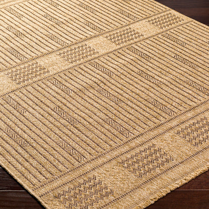 Mirage Cottage Tan Tribal Fringe Jute Look Rug