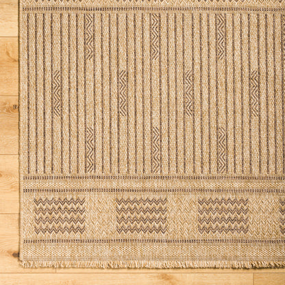 Mirage Cottage Tan Tribal Fringe Jute Look Rug