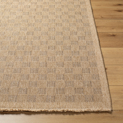 Mirage Cottage Brown Checkboard Fringe Jute Look Rug