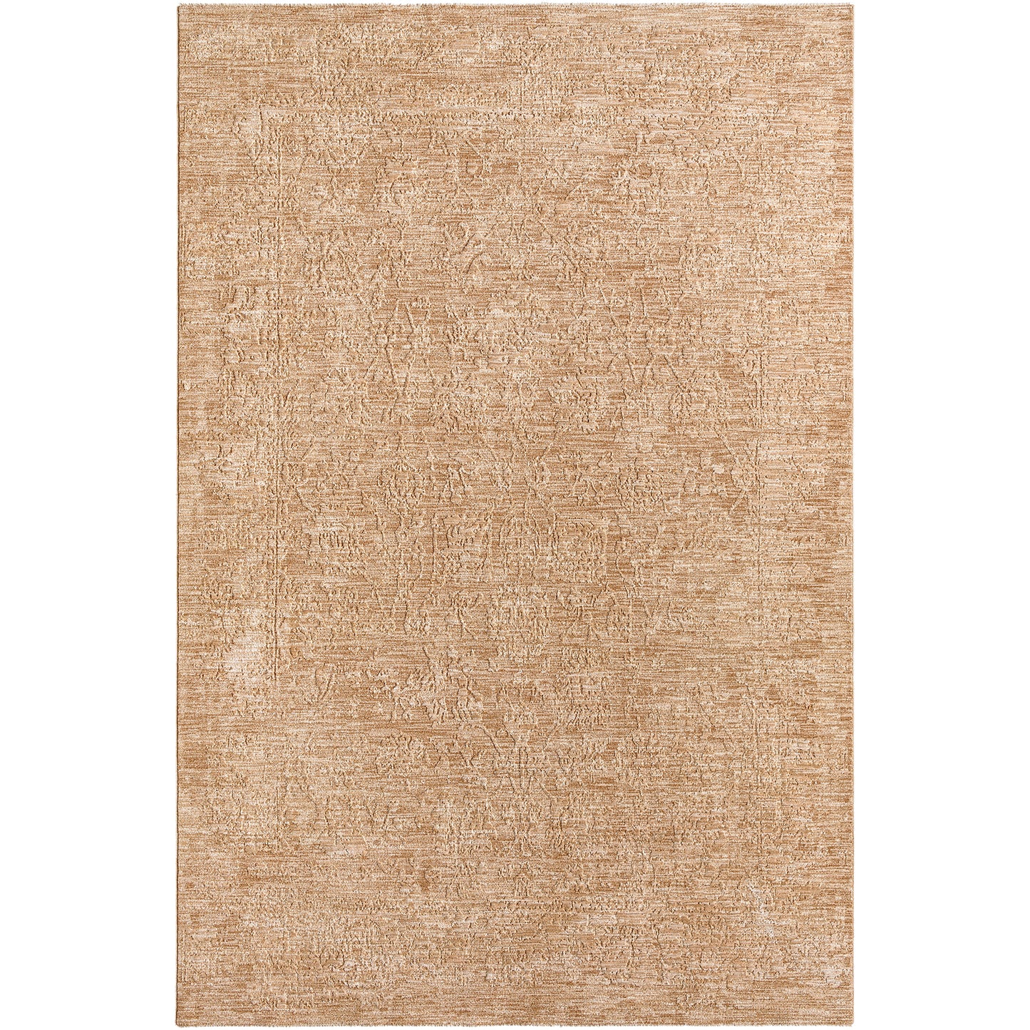 Masterpiece Beige Abstract Boho Fringe Rug