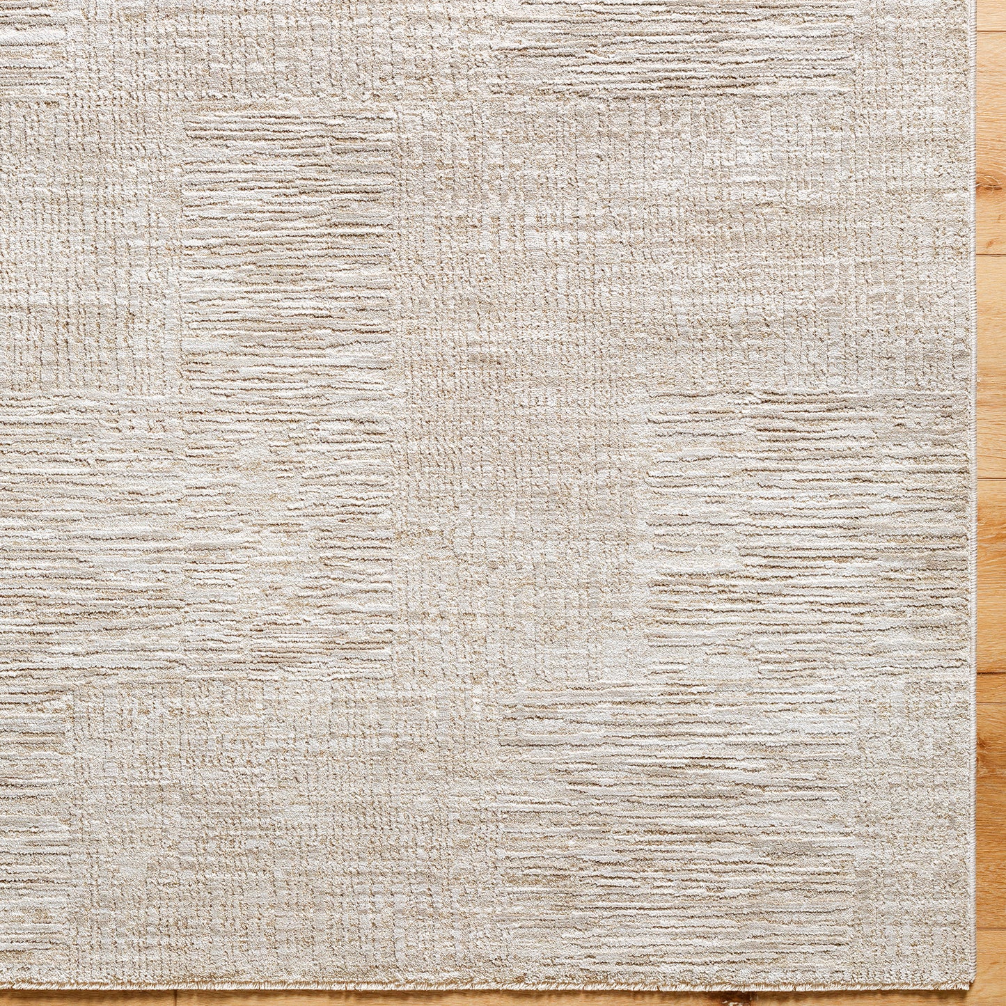 Masterpiece Grey Modern Abstract Fringe Rug