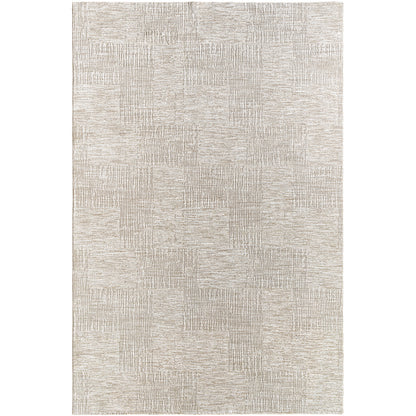 Masterpiece Grey Modern Abstract Fringe Rug