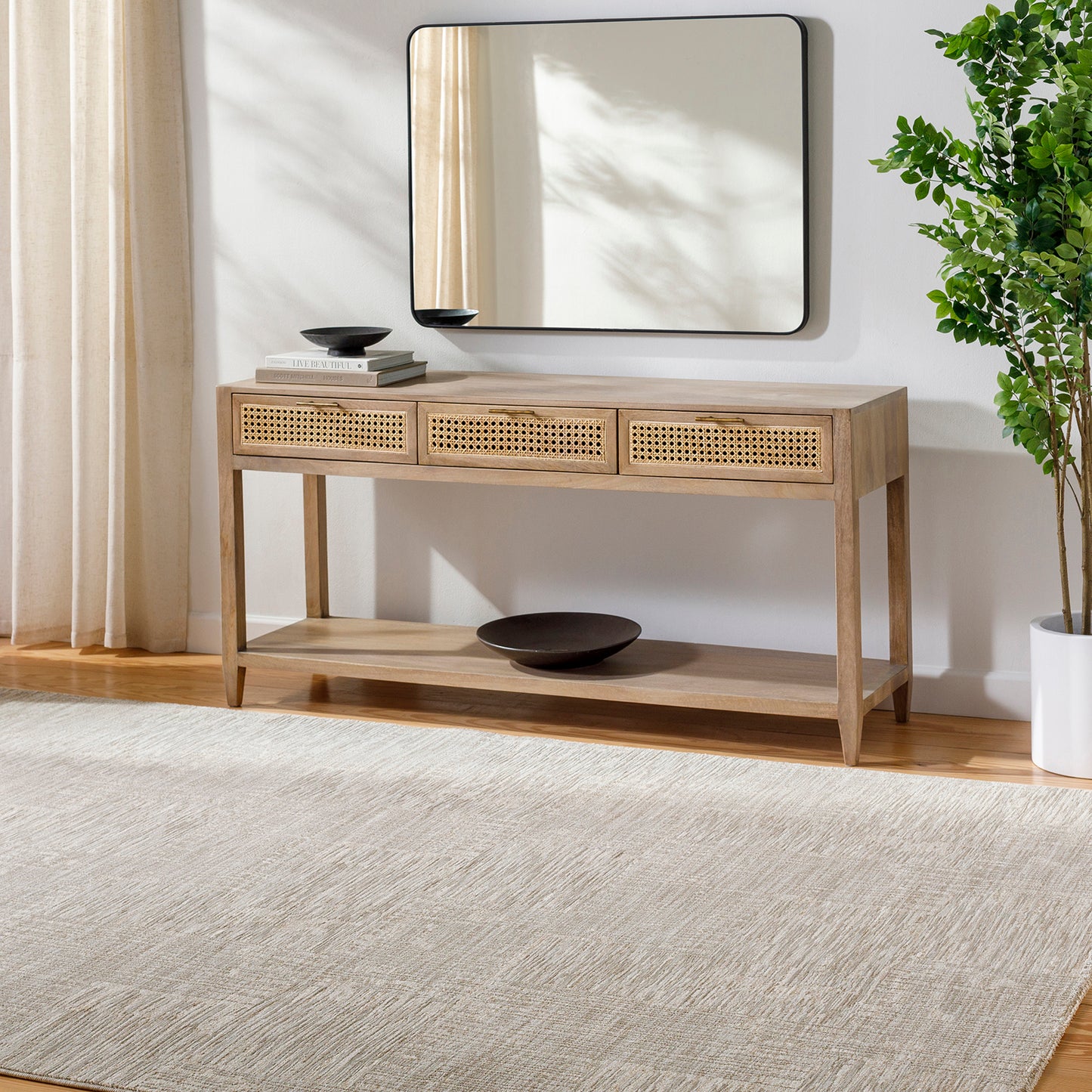 Masterpiece Grey Modern Abstract Fringe Rug