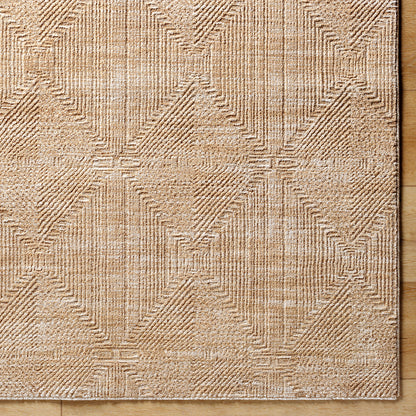 Masterpiece Beige Modern Geometric Fringe Rug