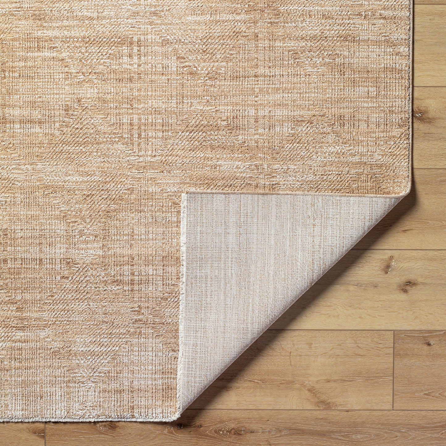 Masterpiece Beige Modern Geometric Fringe Rug