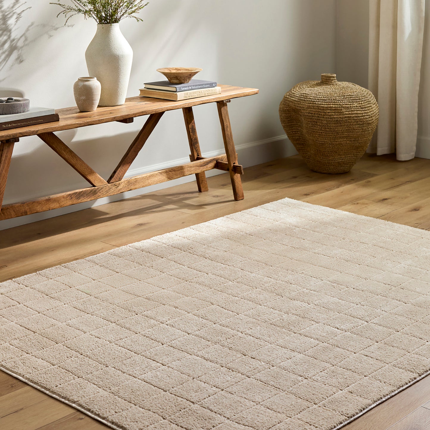 Cascade Our PNW Home Beige Modern High Pile Rug