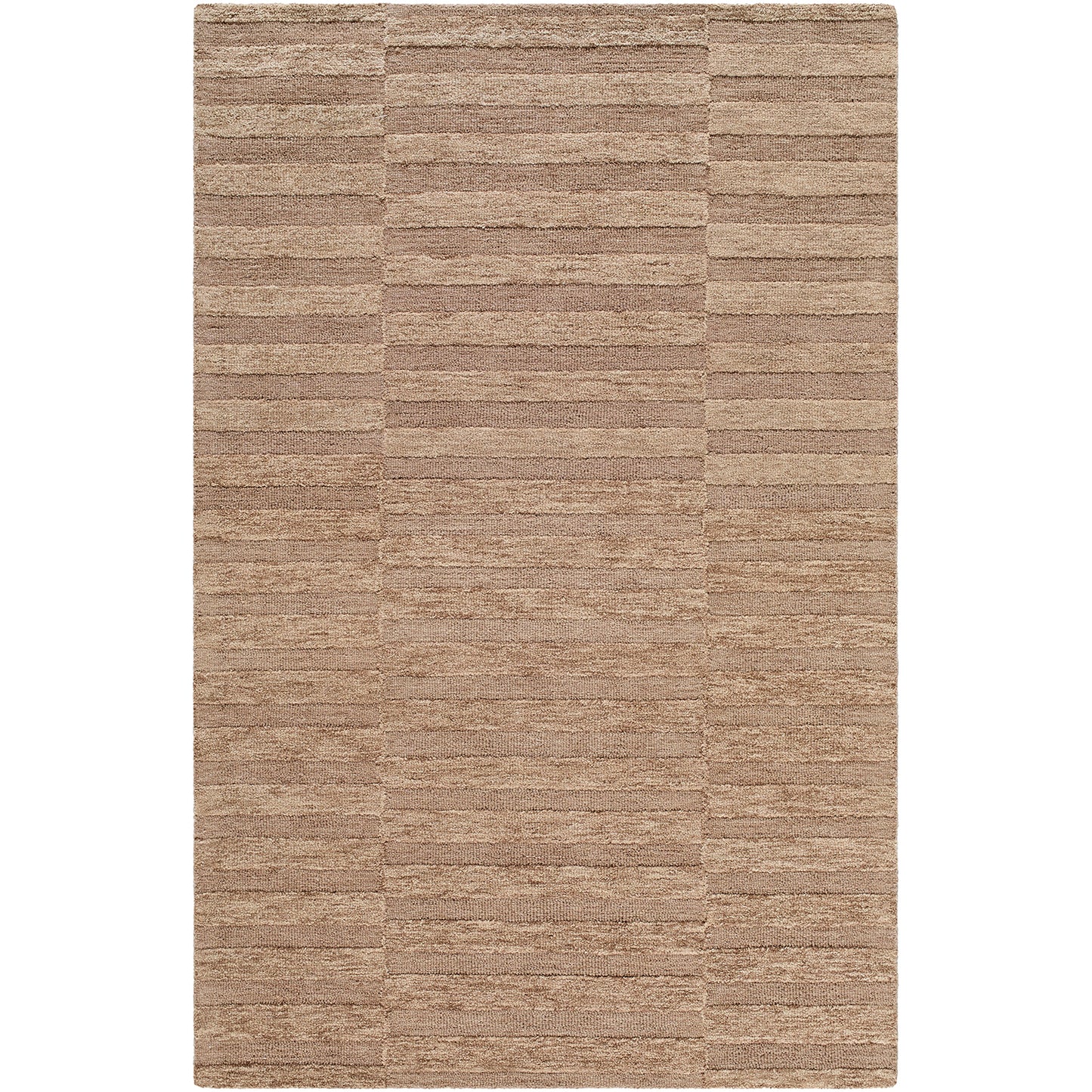 Idaho Brown Stripe Modern Wool Rug
