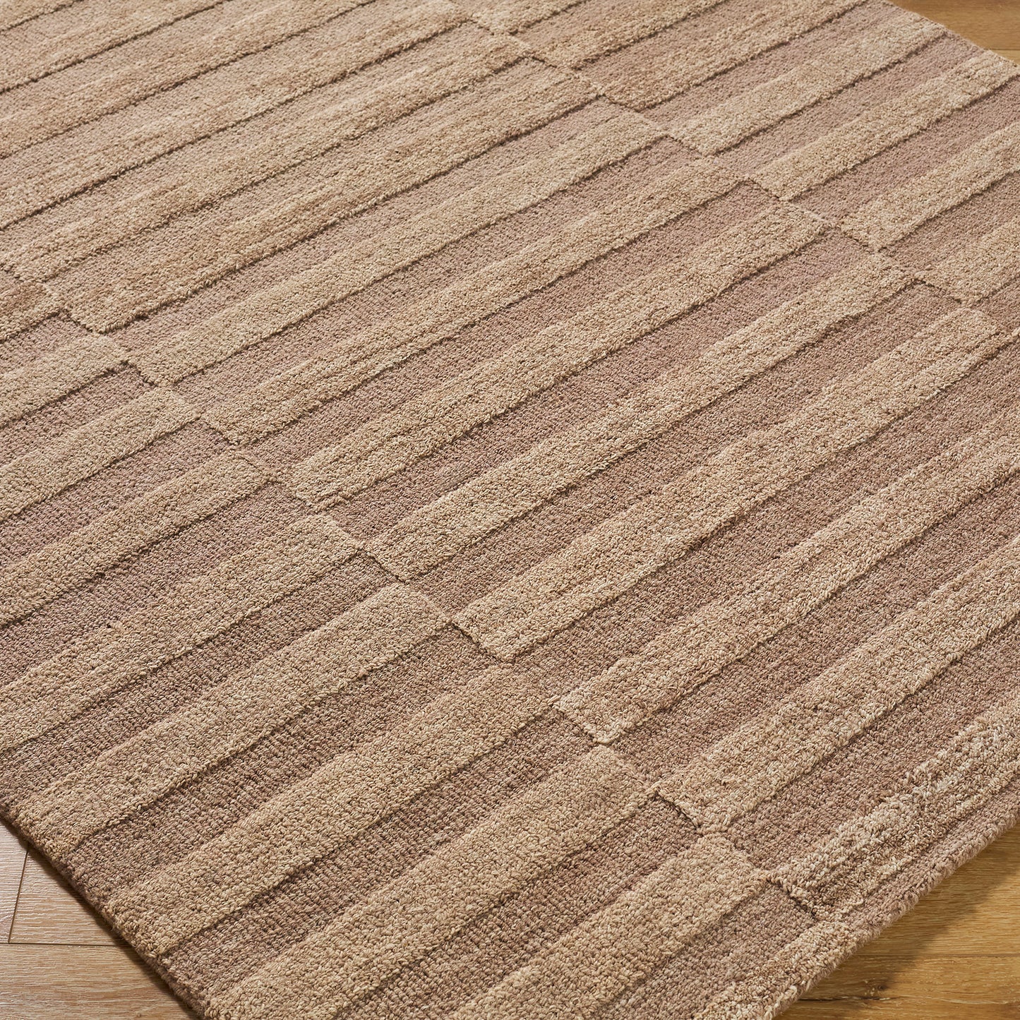 Idaho Brown Stripe Modern Wool Rug