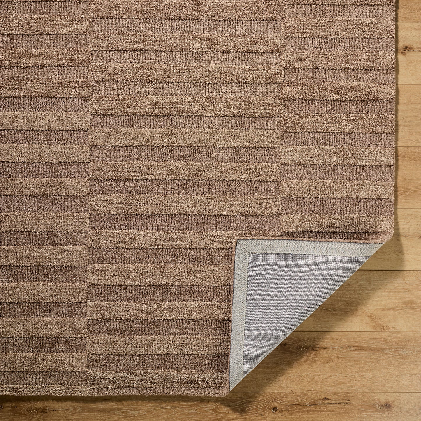 Idaho Brown Stripe Modern Wool Rug