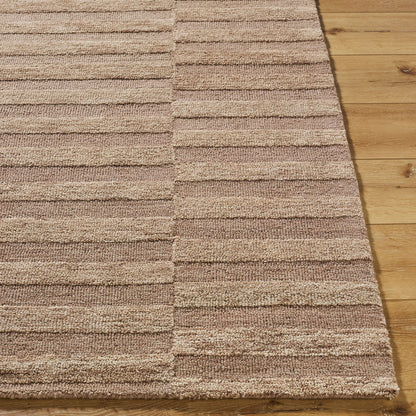 Idaho Brown Stripe Modern Wool Rug