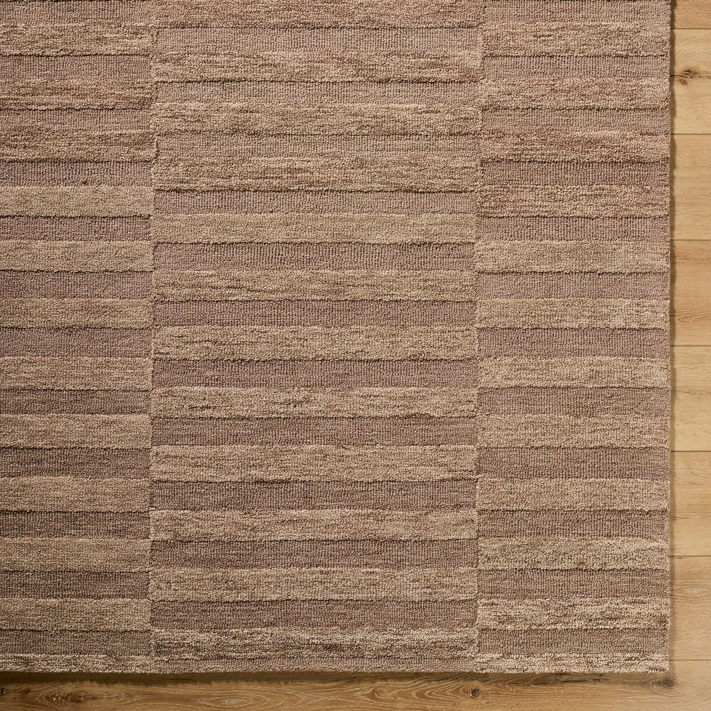 Idaho Brown Stripe Modern Wool Rug