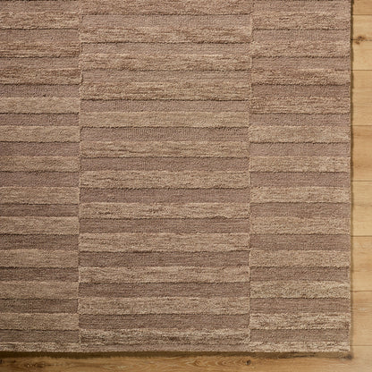 Idaho Brown Stripe Modern Wool Rug