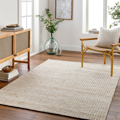 Priya Cream Modern Jute and Wool Rug