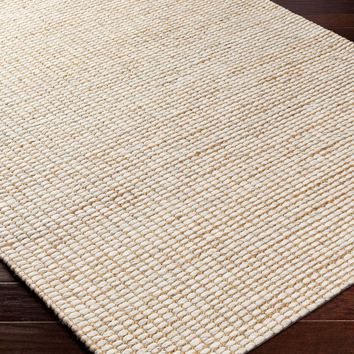 Priya Cream Modern Jute and Wool Rug