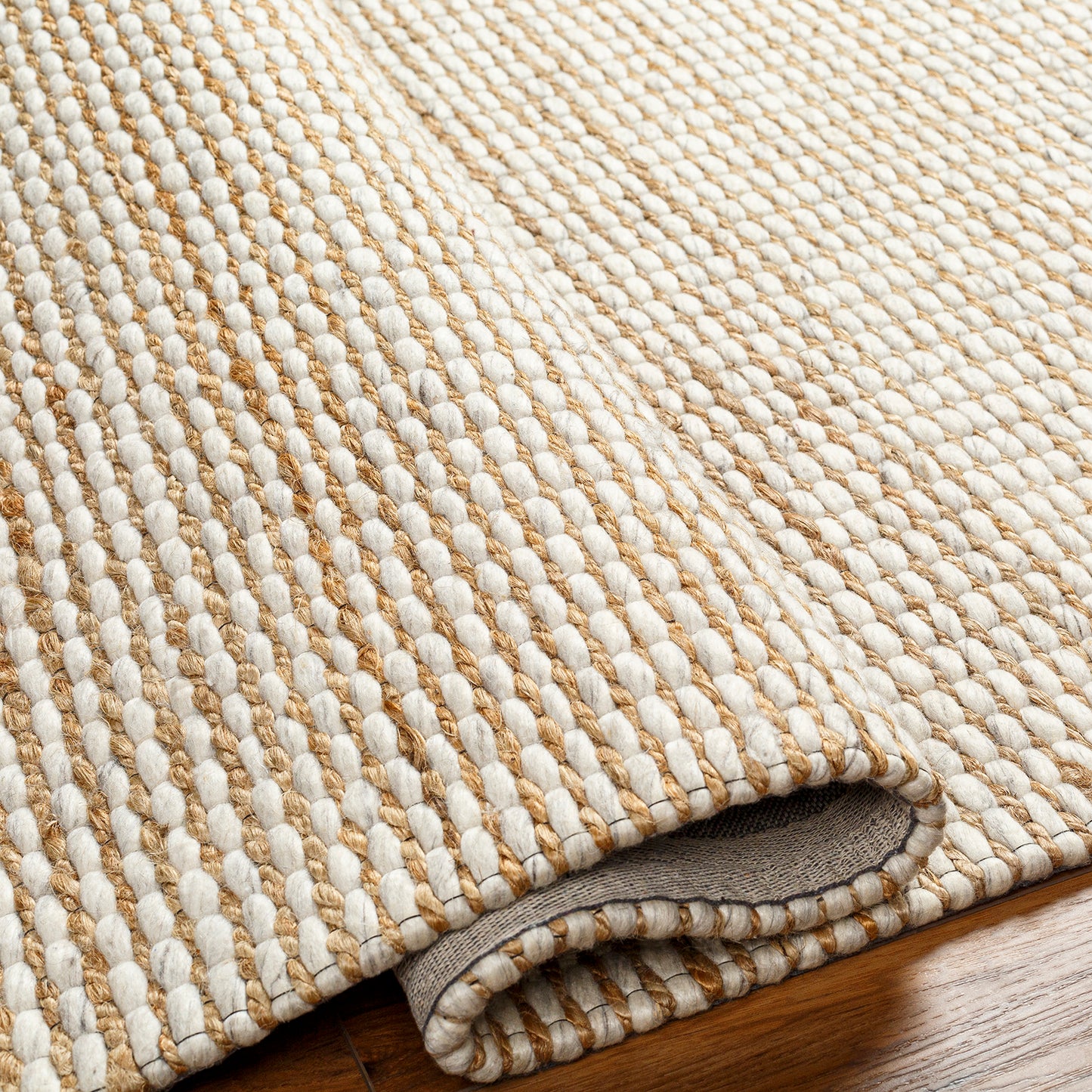 Priya Cream Modern Jute and Wool Rug
