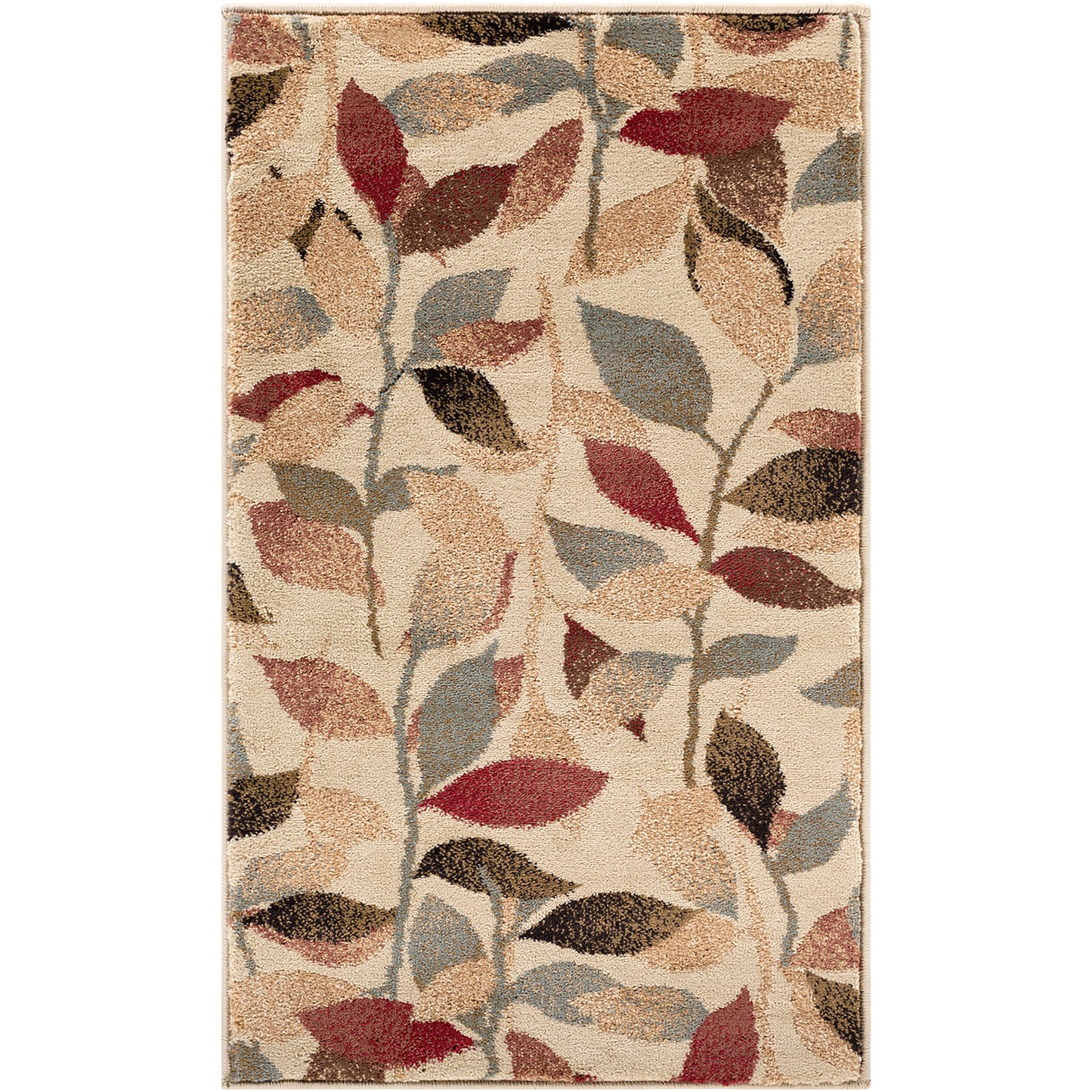 Riley Beige and Red Modern Graphic Rug