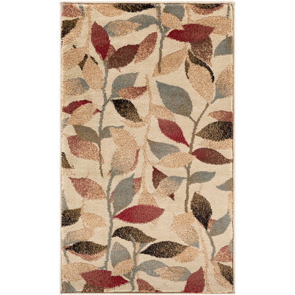 Riley Beige and Red Modern Graphic Rug