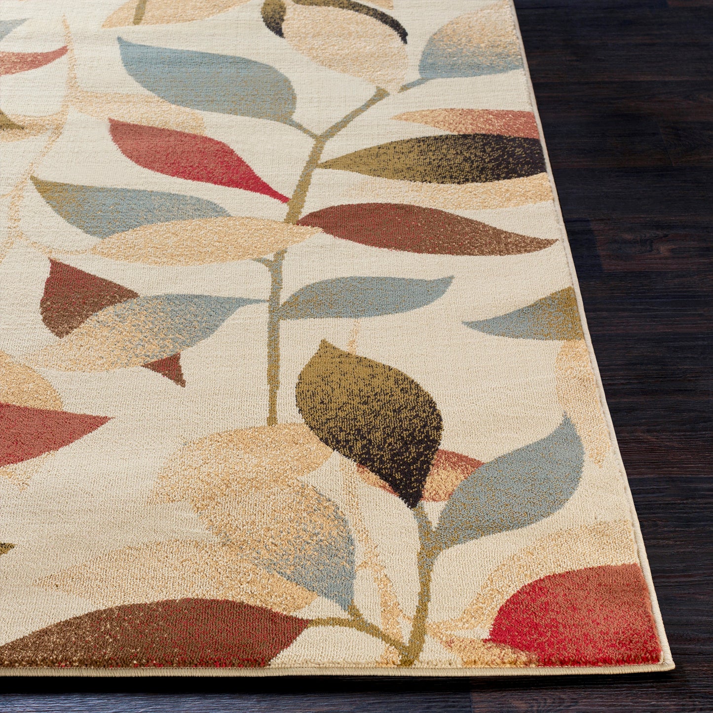 Riley Beige and Red Modern Graphic Rug