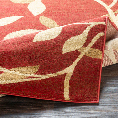 Riley Red and Beige Modern Graphic Rug