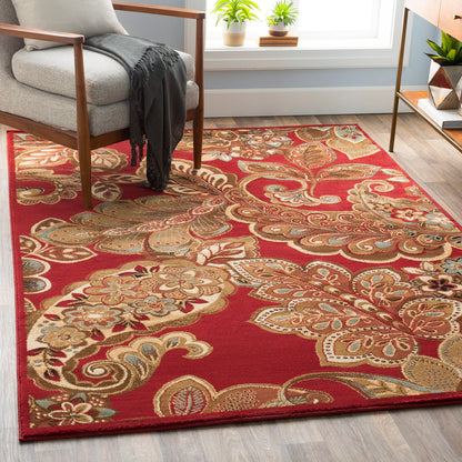 Riley Red Vintage Traditional Boho Rug