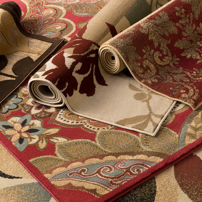 Riley Red Vintage Traditional Boho Rug