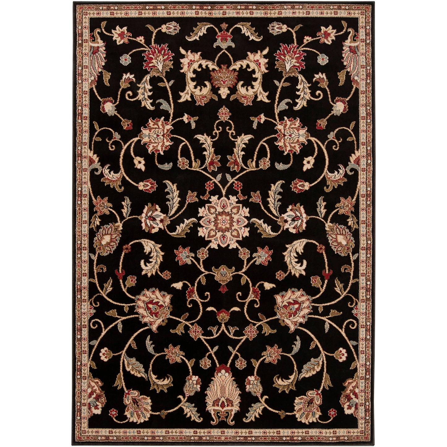 Riley Black Vintage Traditional Boho Rug