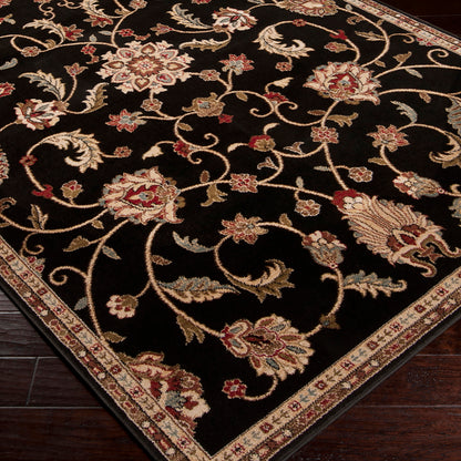 Riley Black Vintage Traditional Boho Rug