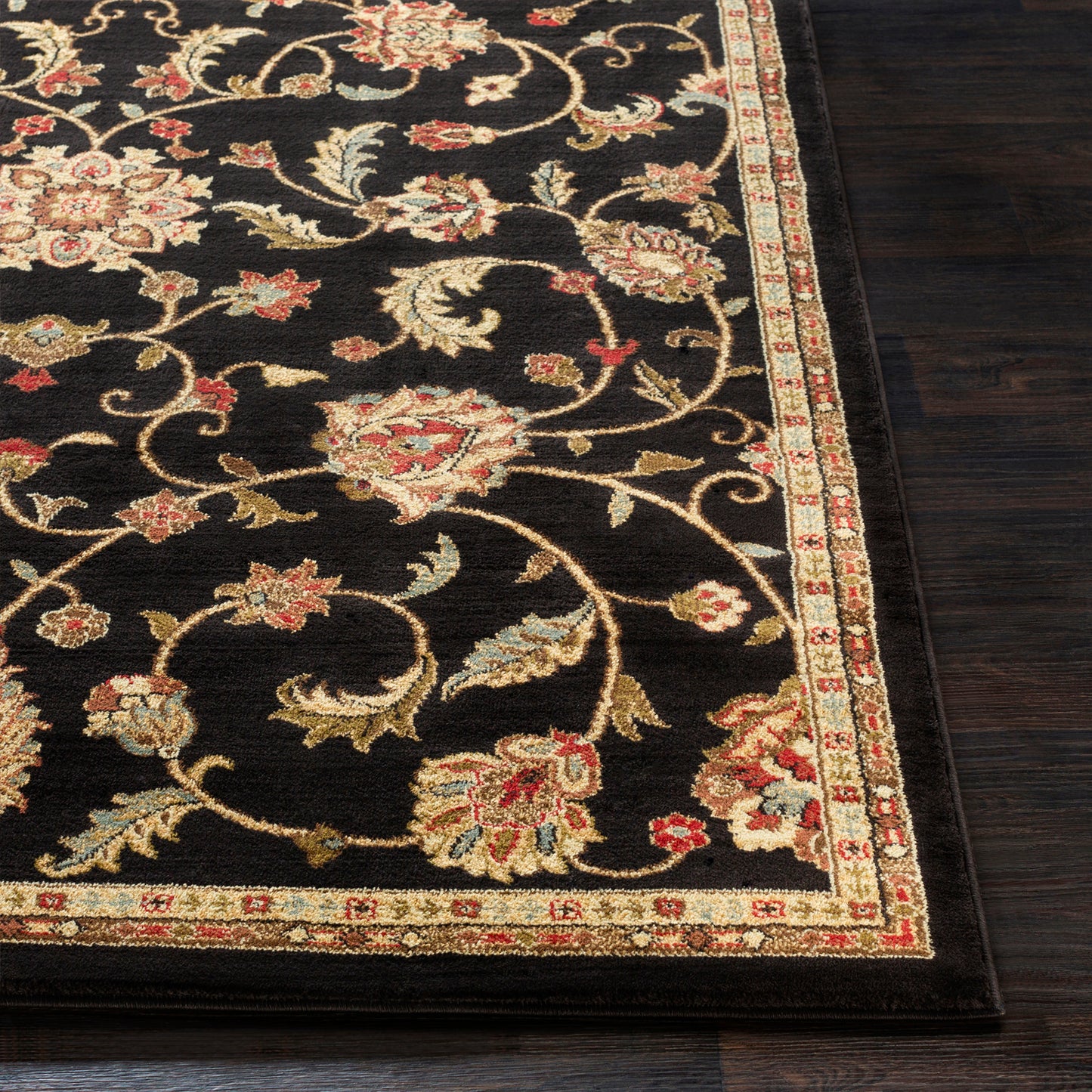 Riley Black Vintage Traditional Boho Rug