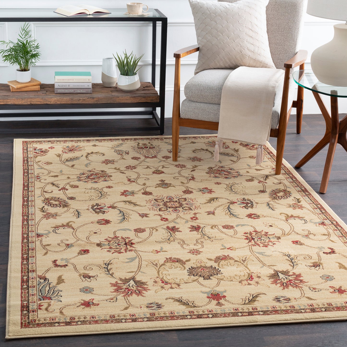 Riley Beige Vintage Traditional Boho Rug