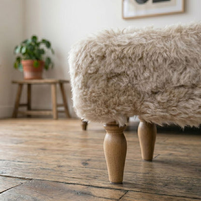 Shearling Lambskin Champagne Stool