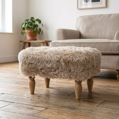 Shearling Lambskin Champagne Stool