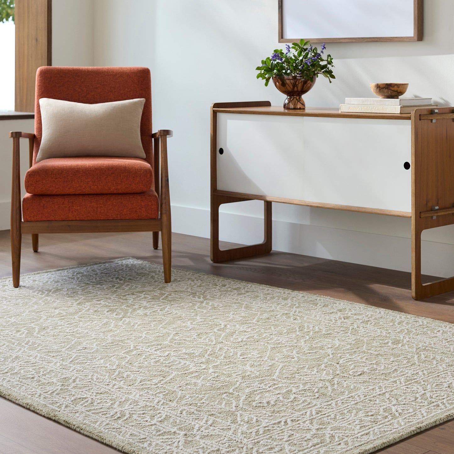 Sicily Green Traditional  Wool Rug