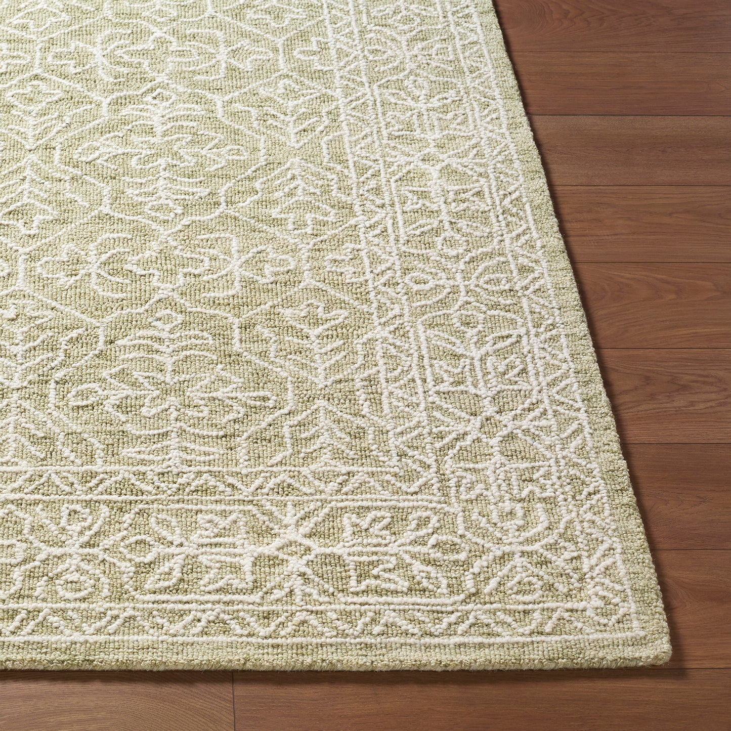 Sicily Green Traditional  Wool Rug